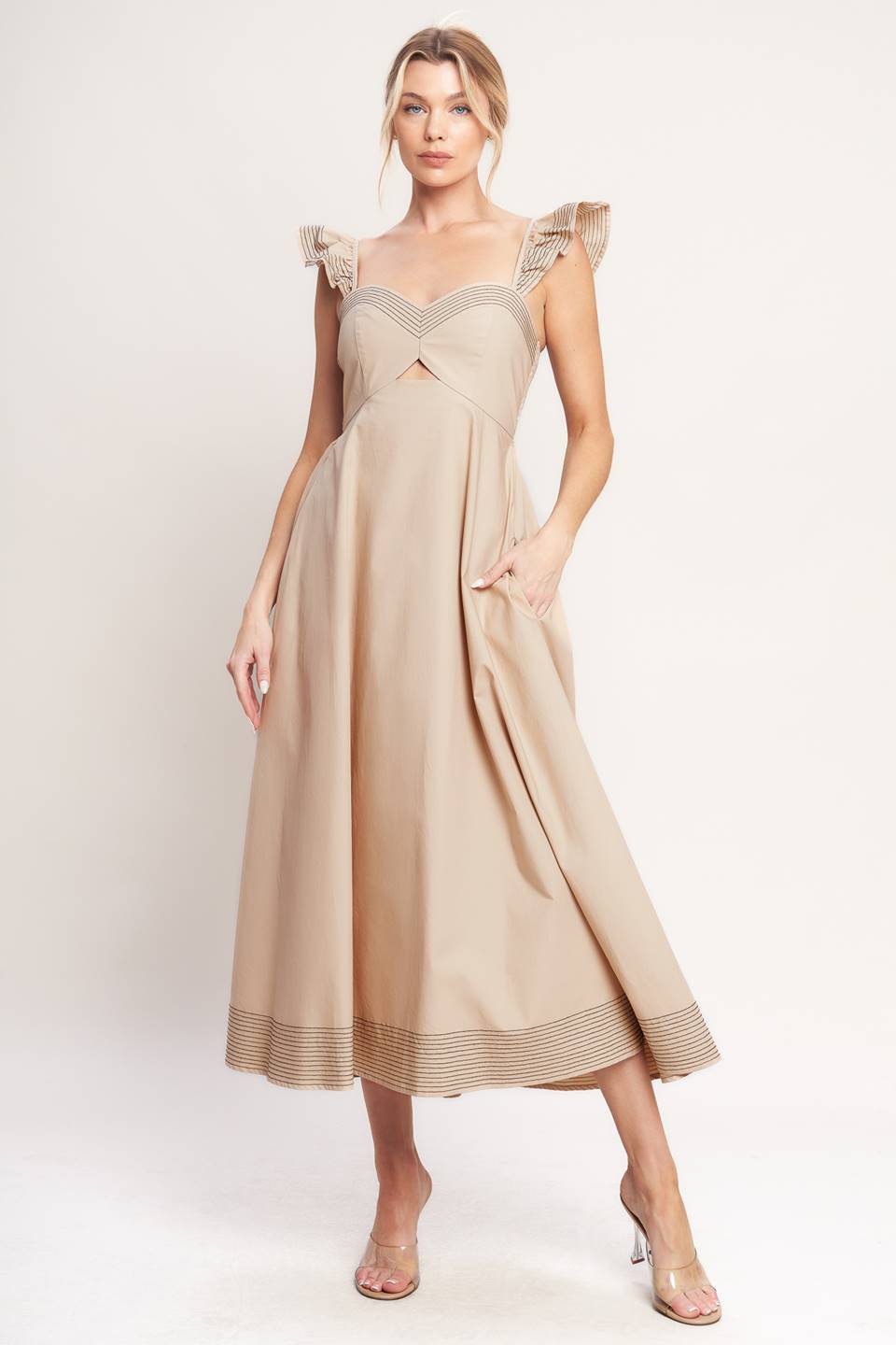 BEAUTIFULLY UNEXPECTED WOVEN MIDI DRESS