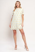DAISIES AND DAYDREAMS WOVEN LACE MINI DRESS