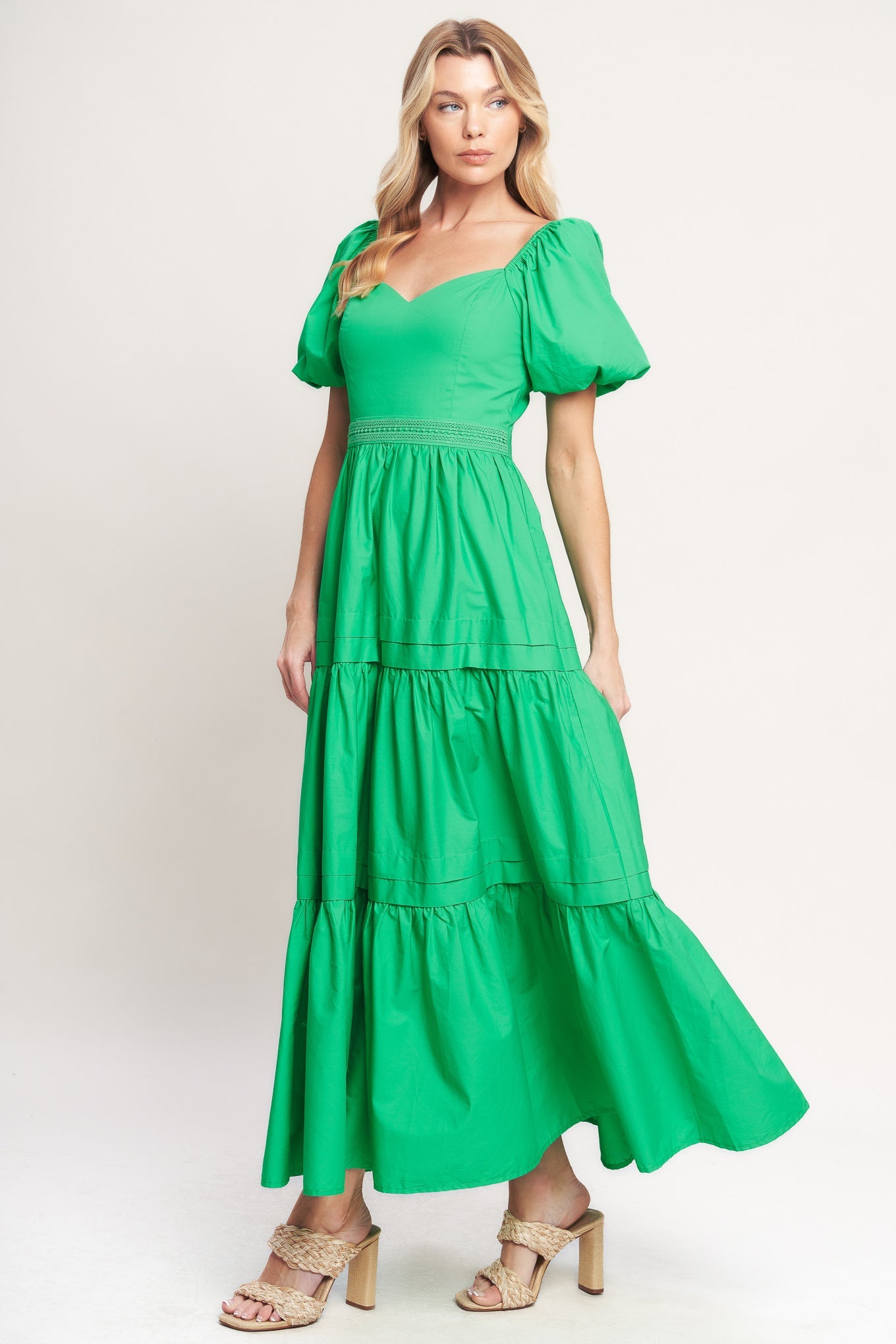 SWEET VERDANT WOVEN MAXI DRESS