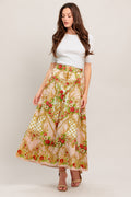 PALACE ROSE STATEMENT WOVEN CIRCLE MIDI SKIRT